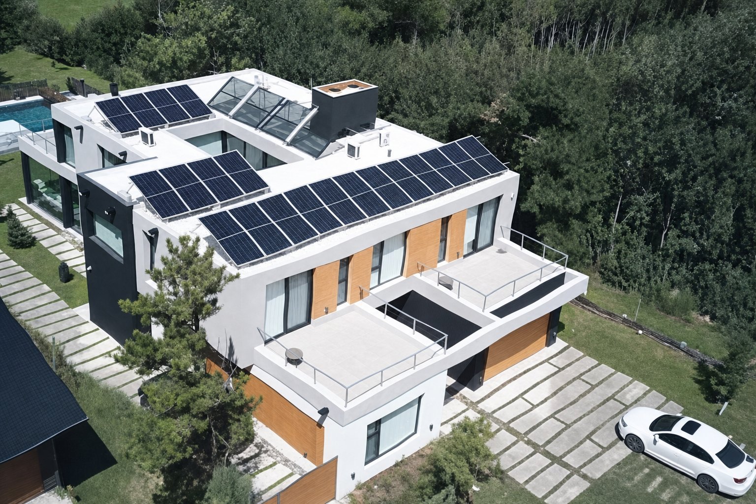 Casa de 500 m² en Cariló: paneles, aerotermia y piscina climatizada