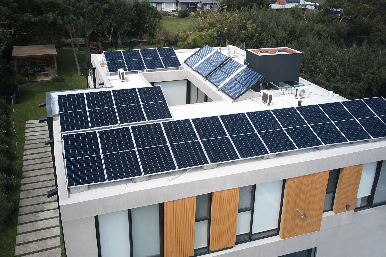 Casa de 500 m² en Cariló: paneles, aerotermia y piscina climatizada