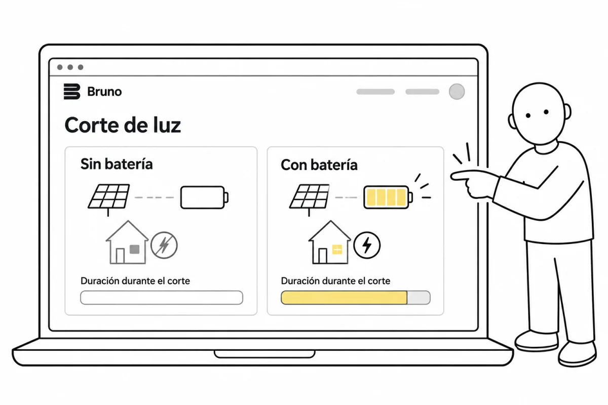 Solar durante un corte