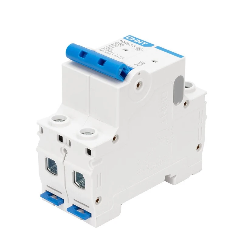 Interruptor termomagnético Chint NXB-63 6 kA curva C 2 polos 50 A 220 V — foto 2 de 4