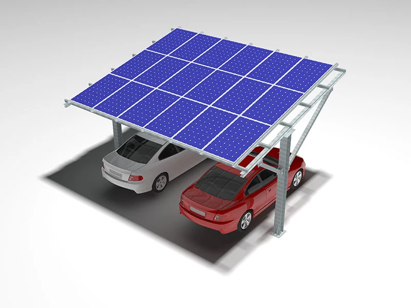 Módulo adicional de carport Mibet para 2 autos, layout 2x4 paneles
