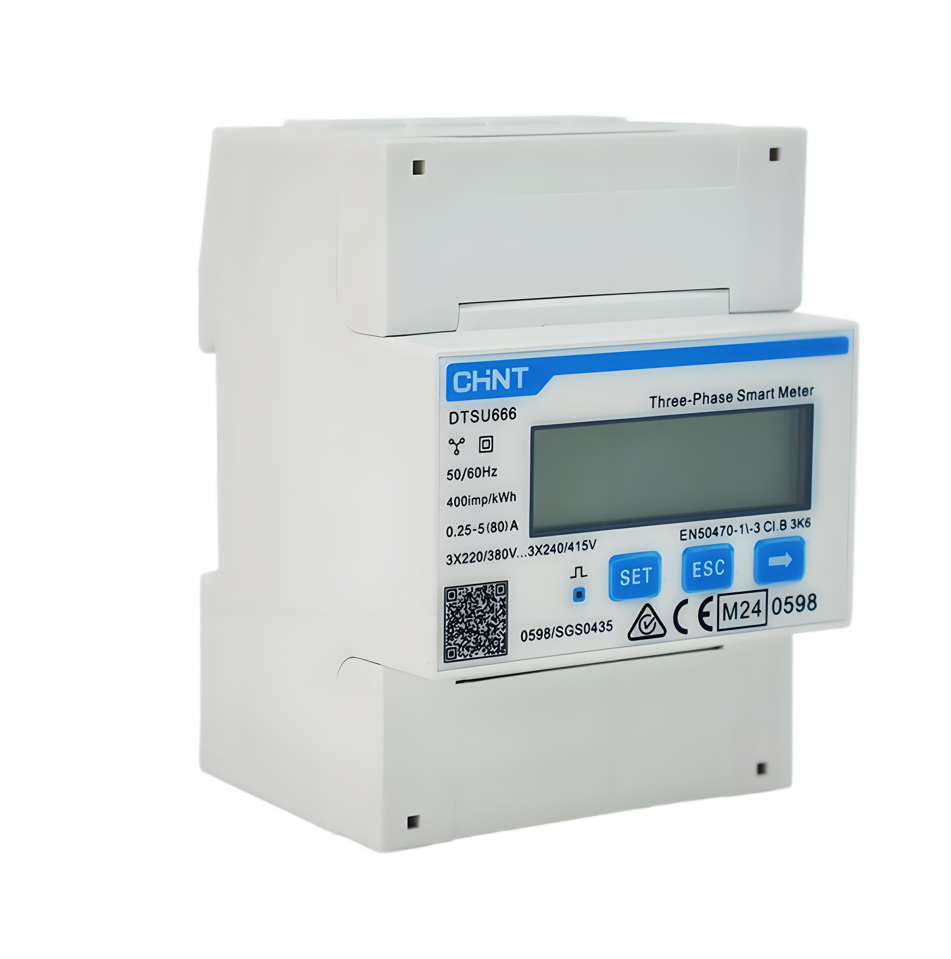 Medidor trifásico con transformadores Growatt TPM-CT-C Chint hasta por fase 250 A