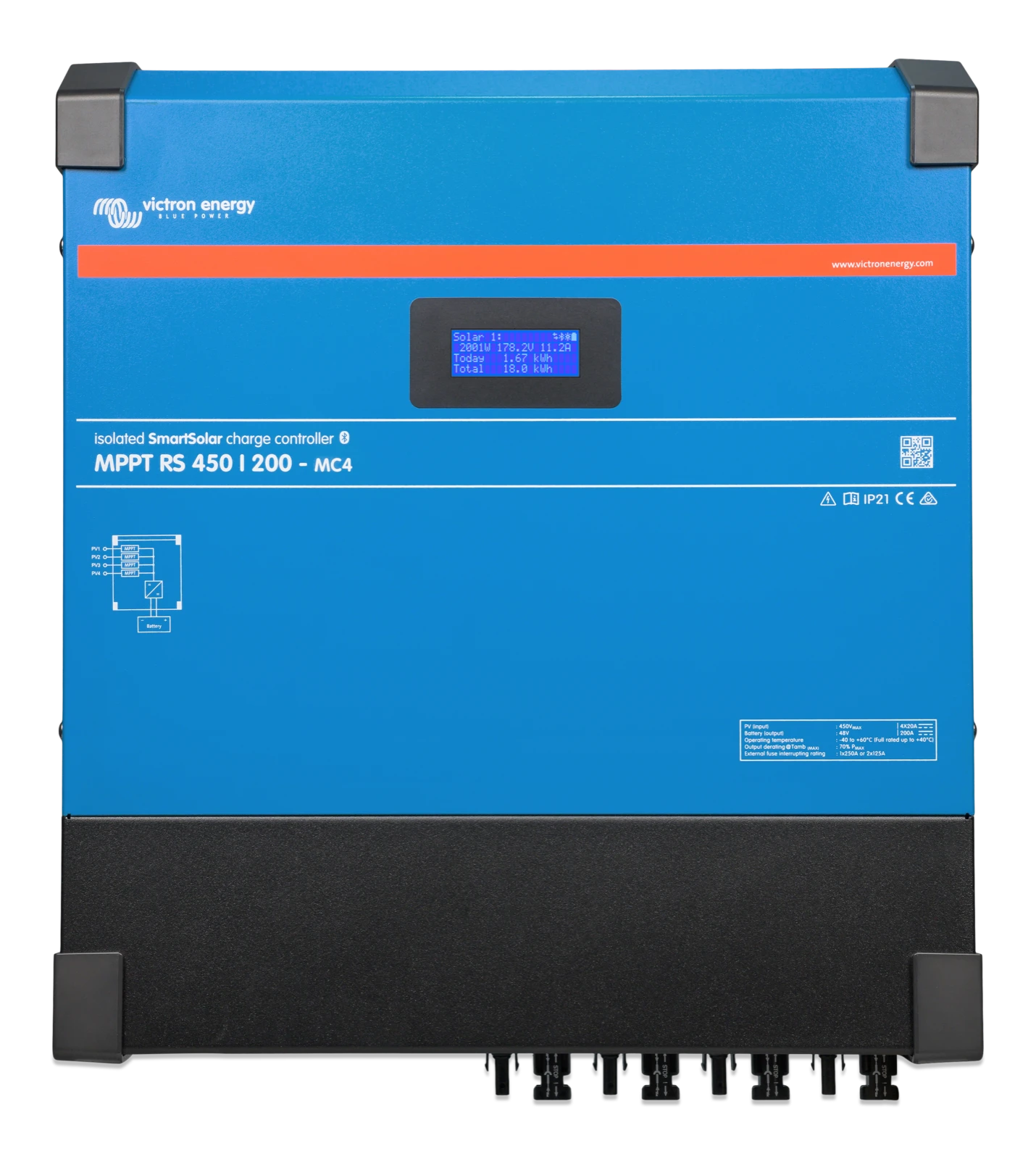 Regulador de carga Victron Energy SmartSolar MPPT RS 450/200-MC4 200 A 48 V