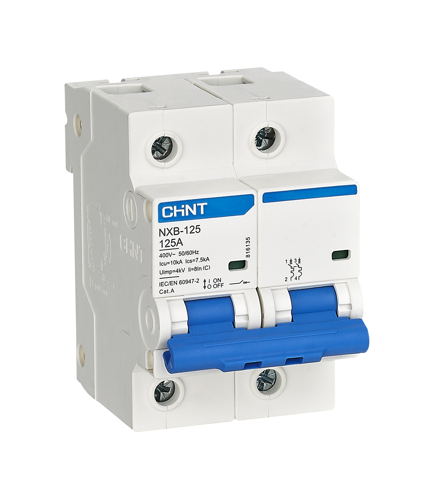 Interruptor termomagnético Chint NXB-125 4 polos curva C 10 kA 100 A 400 V — foto 4 de 4