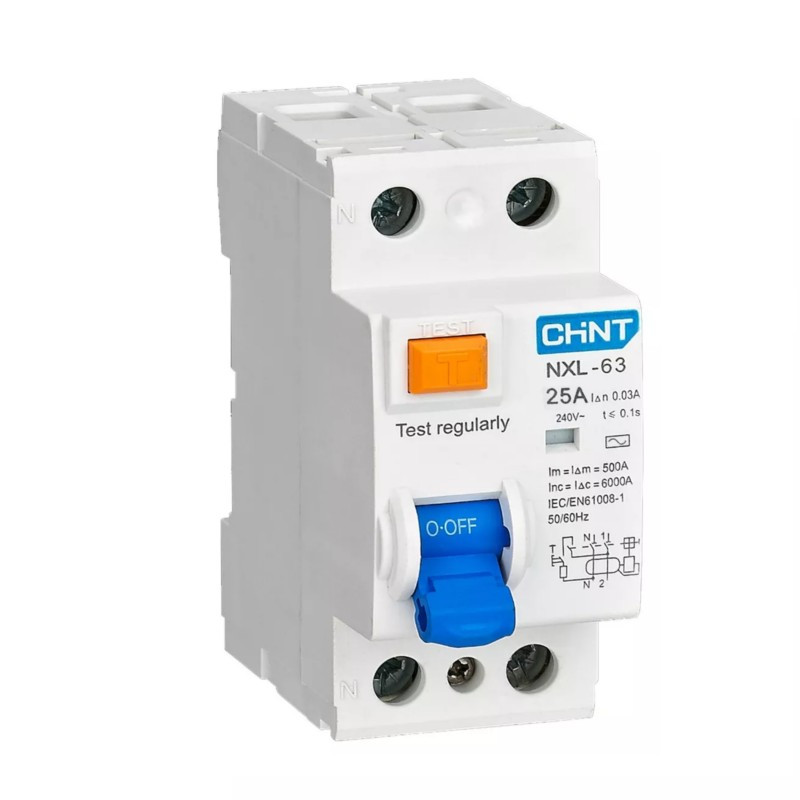 Interruptor diferencial bipolar Chint NXL 300 mA clase A 6 kA 25 A — foto 2 de 2