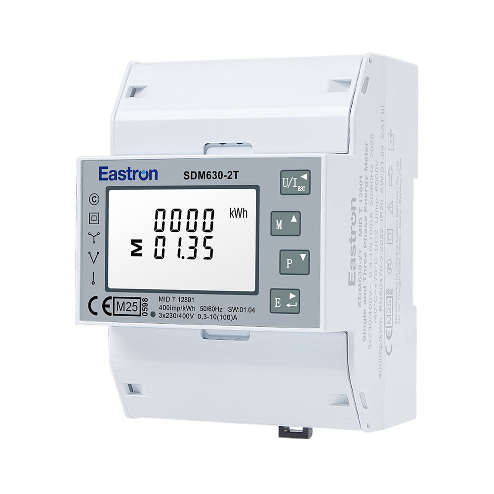 Medidor trifásico Growatt TPM-E Eastron SDM630 hasta por fase 10 A