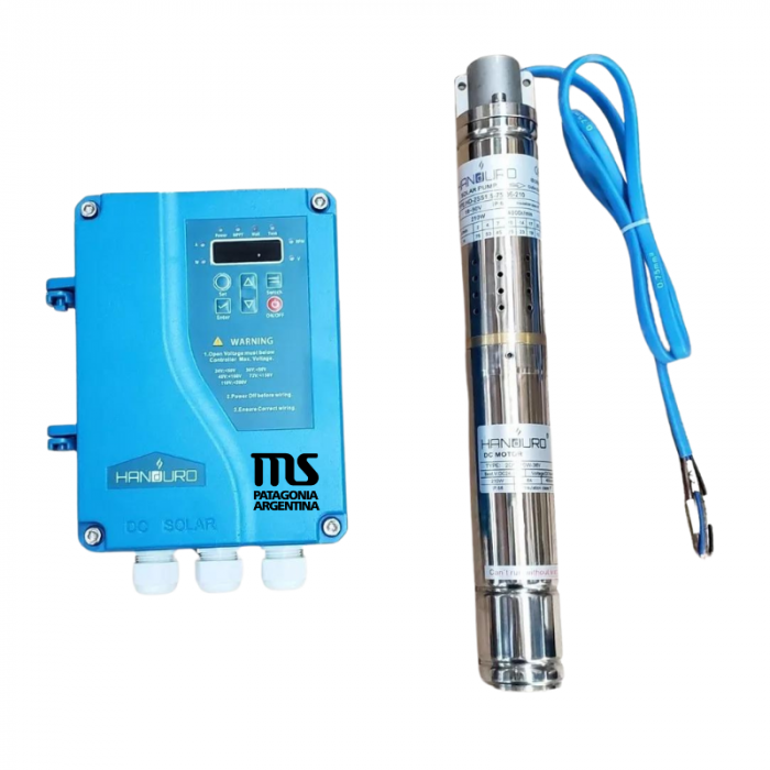 Bomba sumergible helicoidal Handuro HD-2SS1.2 24 V DC pozo 2'' 120 W